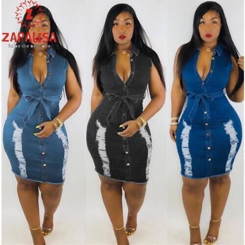 Джинсовые летние платья ZAPALISA China At AliExpress