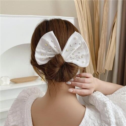 Deft Bun Hair Bands Women Summer Knotted Print Wire Headband French Twist Hairstyle Donut Bun Former Maker Hair Bands