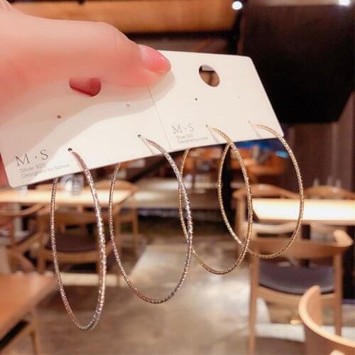 Vintage Golden Silver-Plated Hoop Earrings For Women Geometric Round Trendy 2020 New Fashion Party Jewelry Gift