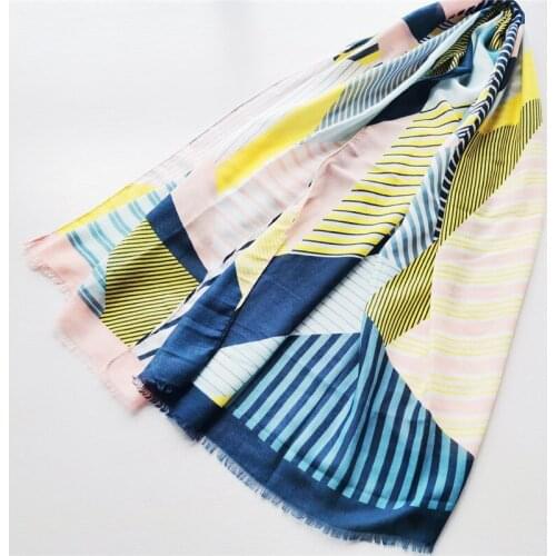 2021 Women Geometry Printed Pattern Cotton Scarf Shawls Wraps Hijabs 10pcs/lot