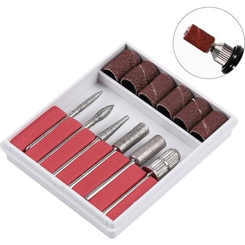 1set Electric Nail Drill Bits For Machine Milling Cutter Sandpaper Pedicure Manicure Cleaning Sander Accessories Nail Art Tools