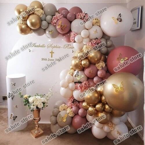 103PCS Balloon Arch Garland Kit - Latex Balloons Wedding Birthday Kids Wedding Black Gray Golden White Sandy Wedding Balloon