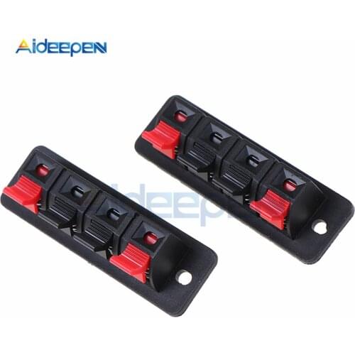 2Pcs Plastic 4 Positions Connector Terminal Push In Jack Spring Load Audio Speaker Terminals Breadboard Clips