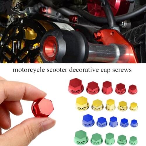 30pcs/set 5 Sizes Universal Auto Accessories Lid Modified Decoration Motorcycle Decorative Cap Screws Outdoor Accessories