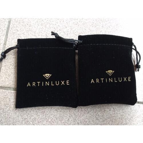440pcs HIgh quality balck velvet jewelry bag custom 8.5*9cm velvet drawstring jewelry bracelet bags with logo