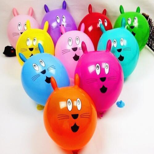 50 pcs&100pcs/lot Rabbit balloon mixed color Baby favorite balloon Christmas Decoration birthday party Birthday toy balloons