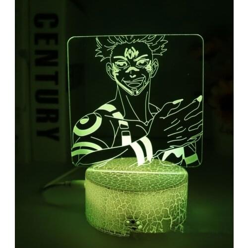 Jujutsu Kaisen Anime Figure Yuji Itadori Ryomen Sukuna 3D LED Lamp Neon Night Lights Bedroom Table Decor Manga Birthday Gift