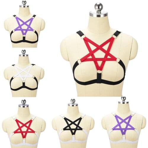 Punk Goth Halloween Dance Mix Colors Body Harness Bdsm Bondage Waist Garter Belt Elastic Strap Multi-color Lingerie Harajuku