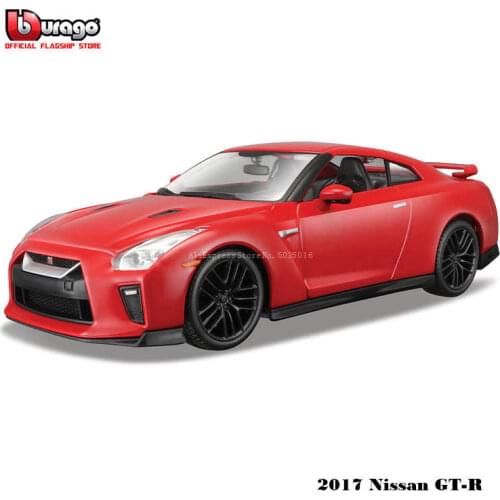 Bburago 1:24 Scale 2017 Nissan GT-R alloy racing car Alloy Luxury Vehicle Diecast Pull Back Cars Model Toy Collection Gift