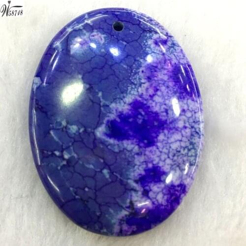 Free Shipping Women Fashion Jewelry 30x40x7mm Beautiful Purple Howlite Oval Pendant Bead C7125