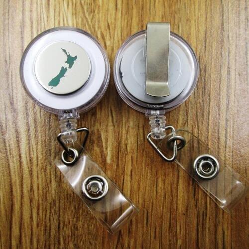 New Zealand ID Badge Reel gift for him/her friend family retractable recoil id badge holder work fun
