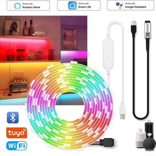 Bluetooth RGB LED Strip Light 5V USB 5050 SMD WiFi LED Flexible Tape HDTV TV Desktop PC Screen Monitor Lighting Home Decoration