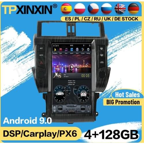 Carplay Tesla 128G Radio Bluetooth Android For Toyota Land Cruiser Prado 150 2014 2015 2016 2017 GPS Player Auto Audio Head Unit
