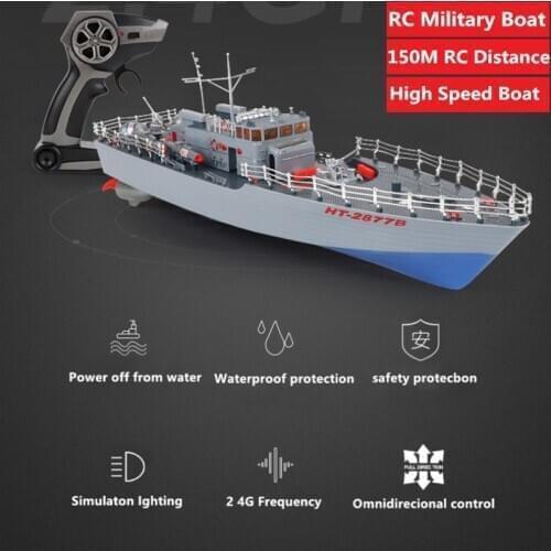 Electric RC Military Boat Toy Model large size high simulation RC Warship Boat high speed RC Charging speedboat Boat waterproof