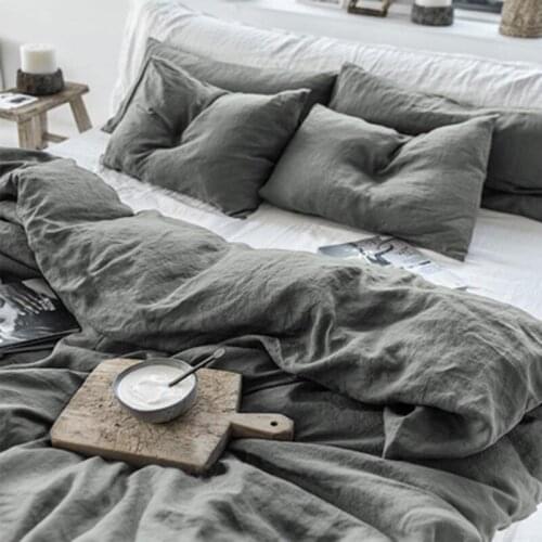 Custom Hotel Collection King Size Bed Linen Fabric Duvet Cover Home Textile Washed Stone Caramel Bed Cover 1.8/2.0m Bed Linen