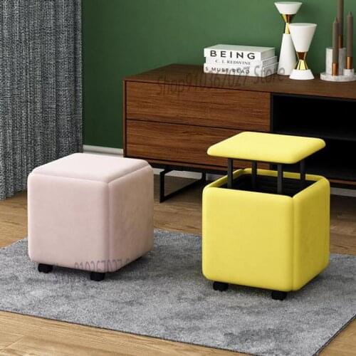 Multifunctional Rubiks Cube Combination Stool Coffee Table Living Room Sofa Stool Portable Folding Low Stool Storage Shoe Stool