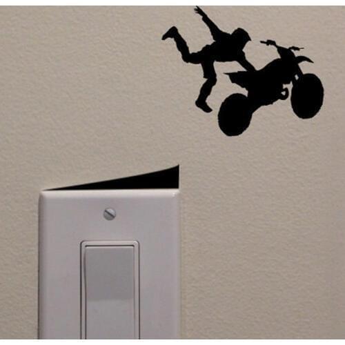 Motocross DIY Art Fashion Switch Sticker Living room Bedroom Decorative Wall Stickers Vinyl Murals JG3615