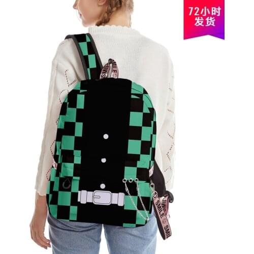 Demon Slayer Kamado Tanjirou Anime school bag student fashion backpack
