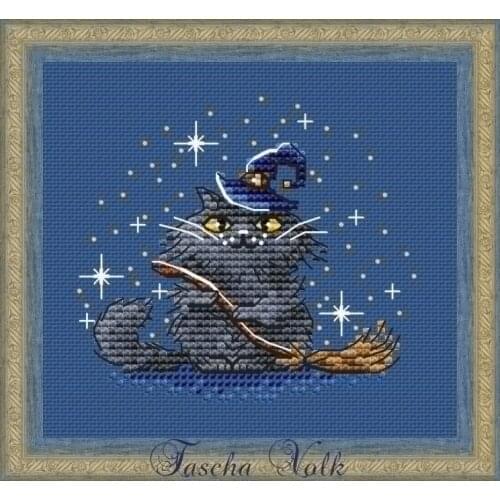 Cross Stitch Set Cross-stitch Kit Embroidery Needlework Craft Gnomish House Halloween cat wizard 1-18-18