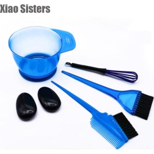 Hair Color Dye Bowl Comb Brushes Tint Tool Kit 5pcs Mixing Bowl Brushes Ear Shield Set Salon Dye Hair Styling Hairdressing Tool