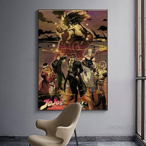 JoJos Bizarre Adventure - JOJO Action Poster Retro Anime Poster Wall Art Painting for Living Room Decoration