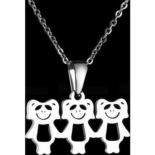 Nextvance Lovely Hollow Panda Bear Pendant Necklace Stainless Steel Animal Necklaces For Women Girls Friendship Gift