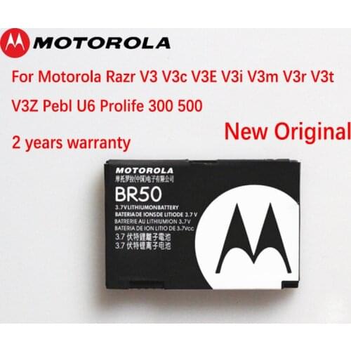 NEW Original BR50 Battery For Motorola Razr V3 V3c V3E V3i V3m V3r V3t V3Z Pebl U6 Prolife 300 500 bile Phone +Tracking Number