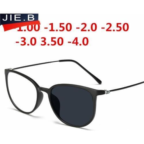 Anti-UV Finished Optical Eye Glasses Frames With Myopia Lens For Women Men Sun photochromism Eyeglasses Degree oculo -1.0to-4.0