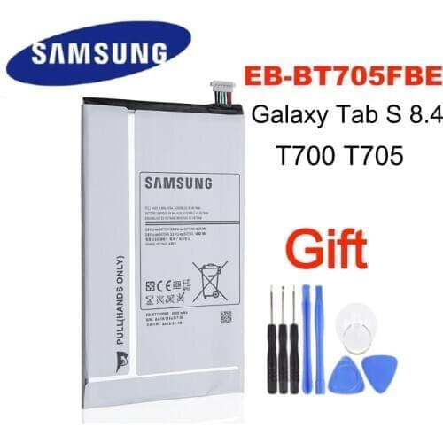 100% Original Tablet Battery EB-BT705FBC EB-BT705FBE For Samsung GALAXY Tab S 8.4 SM-T700 SM-T705 T705 Genuine Battery 4900mAh