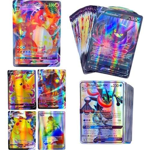 50-300Pcs French Version Pokemon Card Featuring 300 Pcs 100 Tag Team 200 Gx 150 V Max VMAX Kids Gift