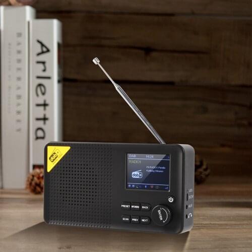 Portable Radio Bluetooth 5.0 Digital Radio Stereo DAB/DAB+ Home Outdoor Stereo Speaker Rechargeable FM Radio 2.4 inch LCD