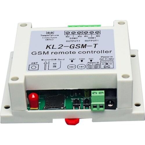 GSM Remote Controller Switch Access Controller with 2 Relay Output One Temperature Sensor adaptor optional