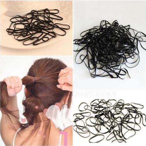 300pcs Rubber Bands Transparent Black Elastic Hair Holders Gum Braids Hair Ring Ropes Hairstyle Accessories For Child Adult