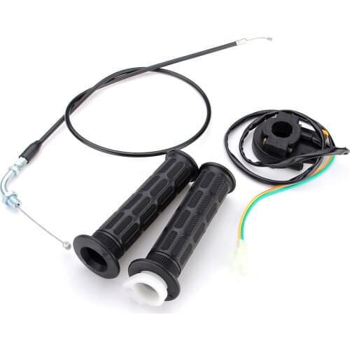 Motorcycle Handlebar Hand Grips Throttle Cable Kill Switch Set For 49cc-80cc Engine Parts Motorized Bicycle Push Bike