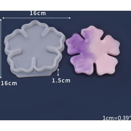 DIY Craft Cup Mat Crystal Epoxy Resin Mold Cherry Blossom Coaster Silicone Mould X7YC