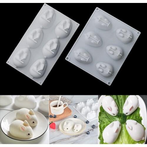 1Pcs 3D Moon Rabbit Silicone Molds Rabbit UV Epoxy Resin Baking Candy Chocolate Pendant Mould For DIY Crafts Decor Making Tools