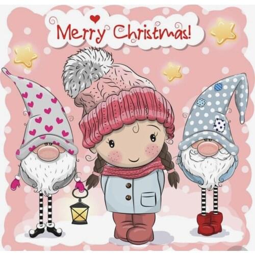 10x10 Pink girl five gnomes owl transparent Clear Stamps Silicone Seals for DIY scrapbooking photo album Card Making