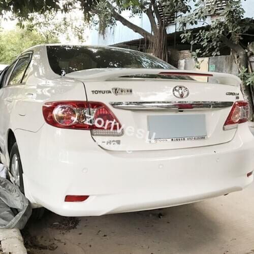 Use For Toyota Corolla 2007-2013 Year Spoiler ABS Plastic Carbon Fiber Look Rear Trunk Wing Car Body Kit Accessories