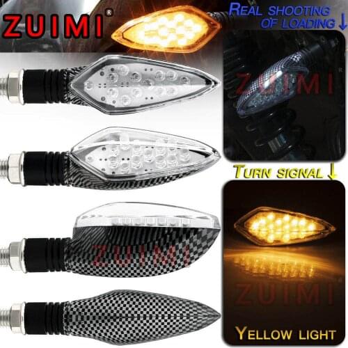 2pcs/set motorcycle horizon large displacement street car 16LED turn signal light flashing shield carbon fiber pattern