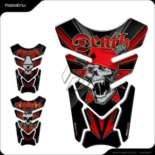 Universal 3D Motorcycle Tank Pad Gel Protector Sticker Death Grim Reaper Skull Tankpad Epoxy Resin Luxury Tank for Motorbike