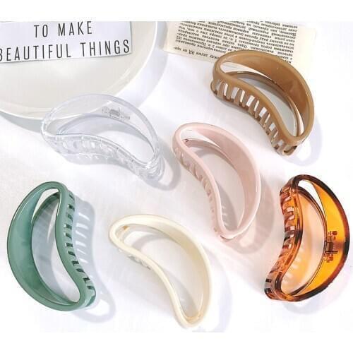 Big Frosted Moon Cambered Hair Claw Women Hair Crab Hair Accessories Candy Colors Hairpins
