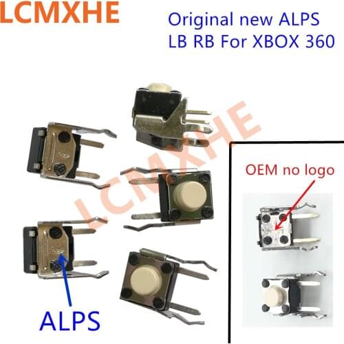 100pcs original new ALPS White LB RB Buttons For Xbox 360 Xbox One Controller OEM Black RB LB Bumper Switch joystick Repair