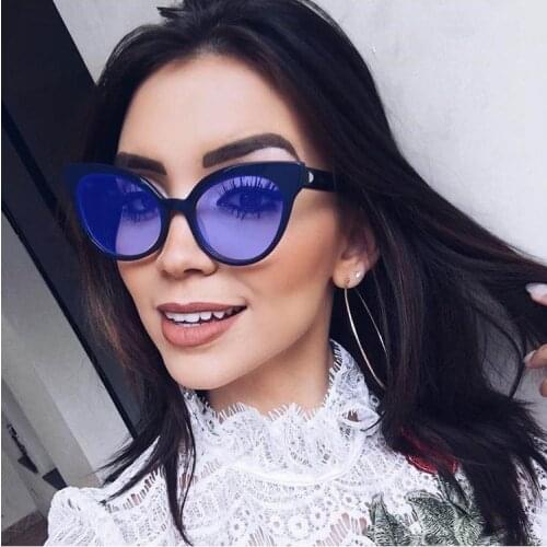 2020 Fashion Brand Sunglasses For Women Hot Style Cat Sun Glasses Men Vintage Red Blue Green Eyewear Female Flat Black Shades NX