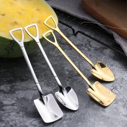 4Pcs Stainless Steel Coffee Spoon Shovel Set Creative Ice Cream Spoon Shovel Christmas Gift Tea Spoon Tableware Christmas Gift