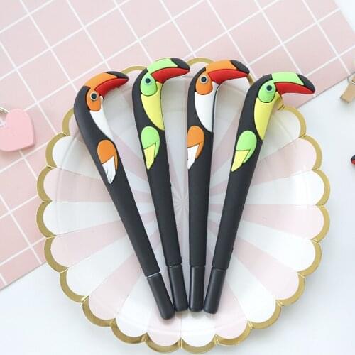 40 Pcs Per Set Cute Gel Pen Cute Cartoon Pen Student Homework Stationery Silicone Creative Modeling Gel Pen Wholesale