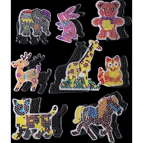 5mm Hama Beads Template Toy DIY Beads Tool Educational Tangram Jigsaw Puzzle Template Kids Toy Cartoon Animals Transportation