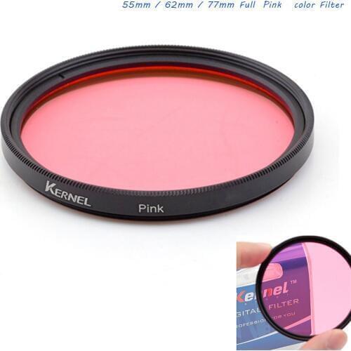 55mm 62mm Accessory Complete Full Color Special Filter for Digital Camera Lens Pink