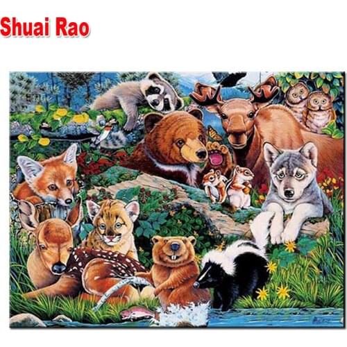 Diy Diamond mosaic African wild animals full diamond painting with square stones pictures of rhinestone diamond embroidery sale