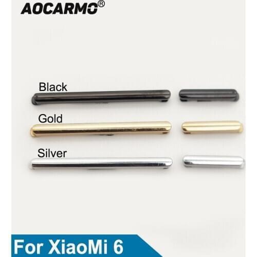 Aocarmo For XiaoMi 6 mi6 Power On/Off Volume Up/Down Button Flex Cable With Adhesive Replacement Parts
