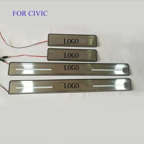 Car Styling FIT for 2016 Honda CIVIC LED Door Sill Scuff Pedal Door Step light Welcome Pedal